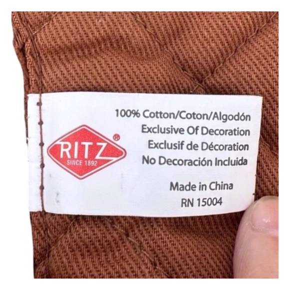 RITZ Gingerbread Christmas Potholder 11”x 8” (pair of 2) Brown Cotton Kitchen - Picture 6 of 7